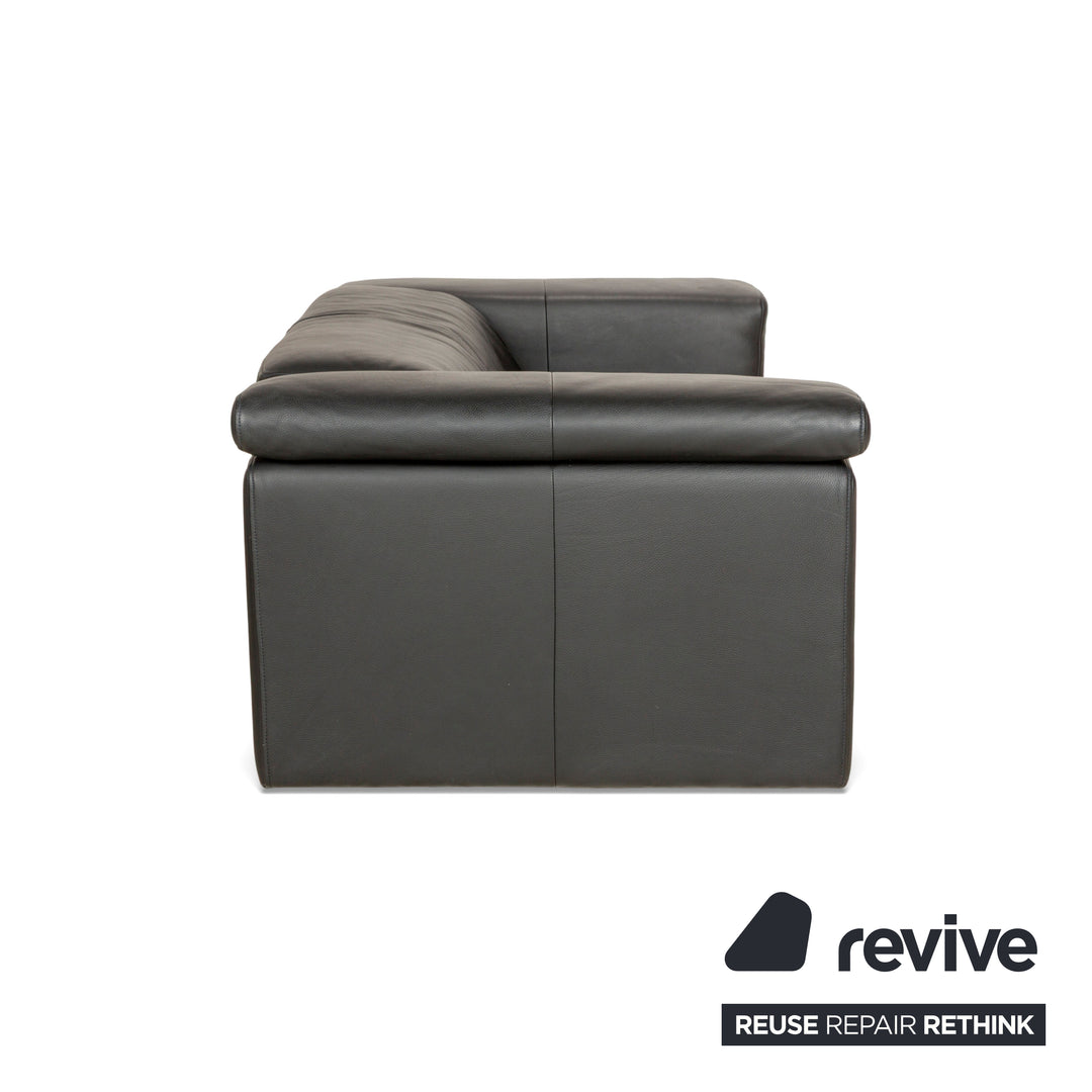 Rolf Benz 6800 Leather Three-seater + Two-seater Black manual function Sofa Couch