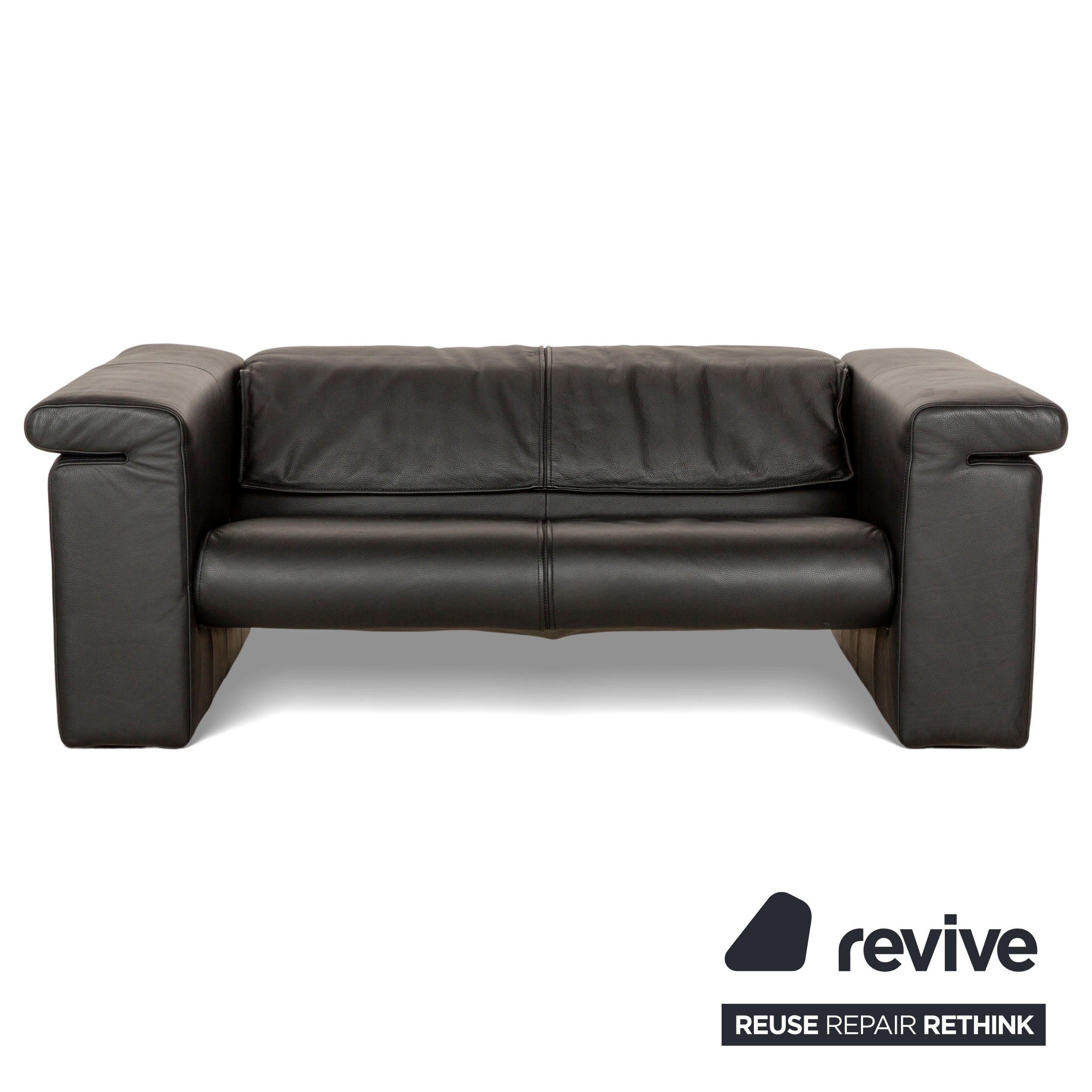 Rolf Benz 6800 Leder Dreisitzer + Zweisitzer Schwarz manuelle Funktion Sofa Couch