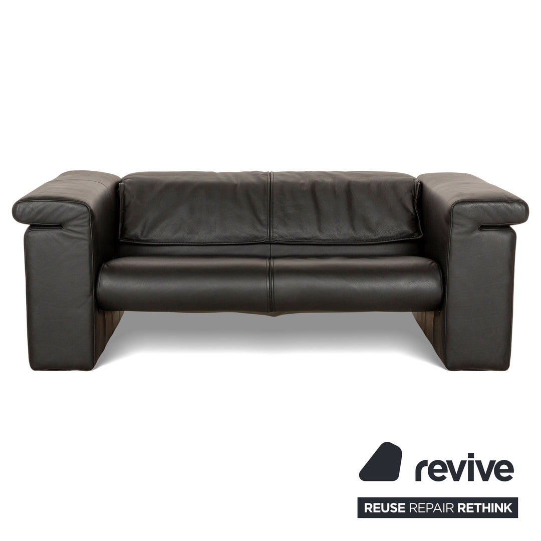 Rolf Benz 6800 Leather Three-seater + Two-seater Black manual function Sofa Couch