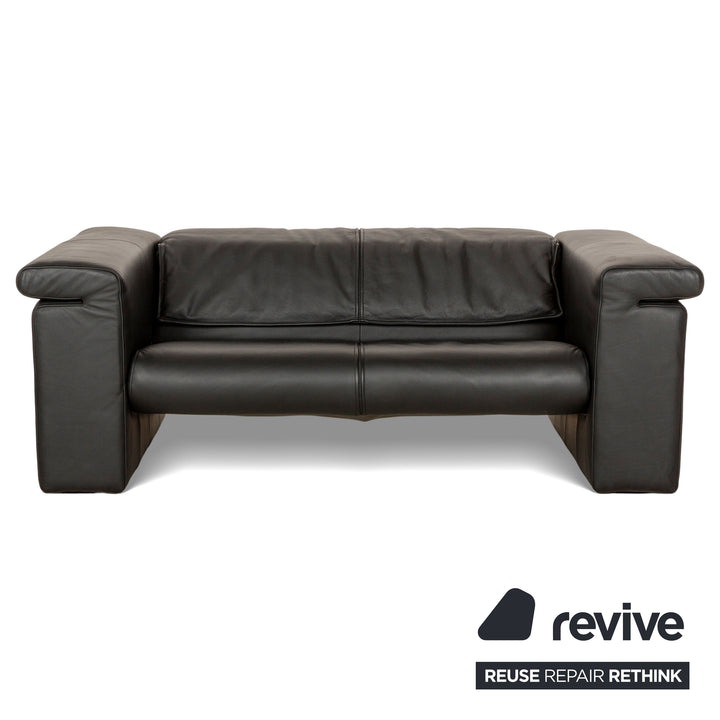 Rolf Benz 6800 Leather Three-seater + Two-seater Black manual function Sofa Couch