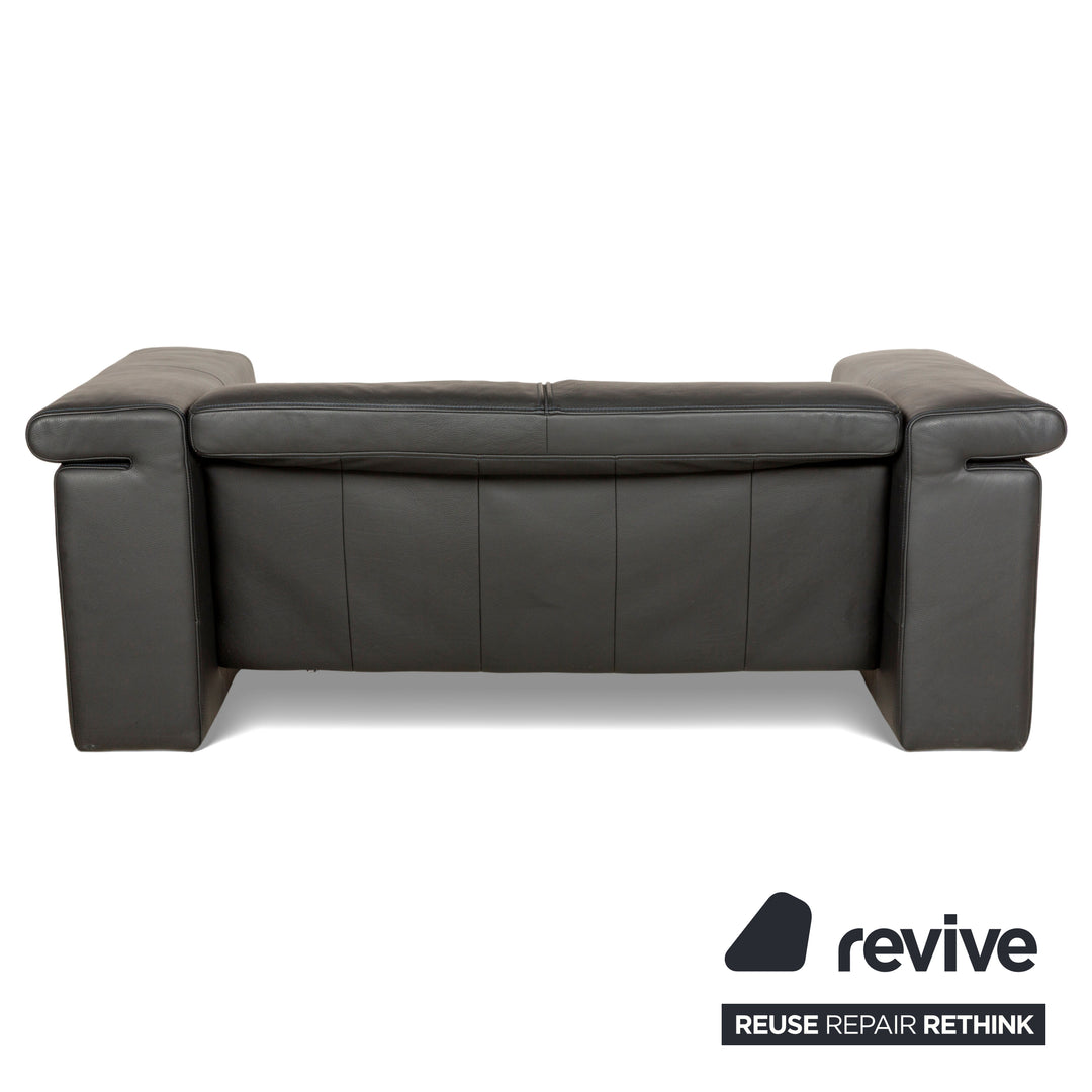 Rolf Benz 6800 Leather Three-seater + Two-seater Black manual function Sofa Couch