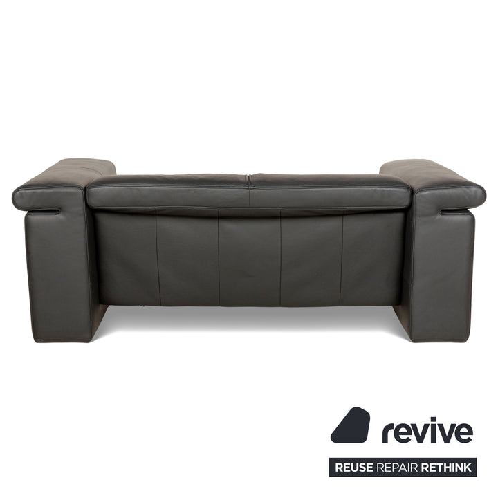 Rolf Benz 6800 Leather Three-seater + Two-seater Black manual function Sofa Couch