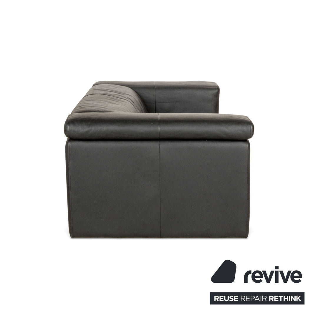 Rolf Benz 6800 Leather Three-seater + Two-seater Black manual function Sofa Couch