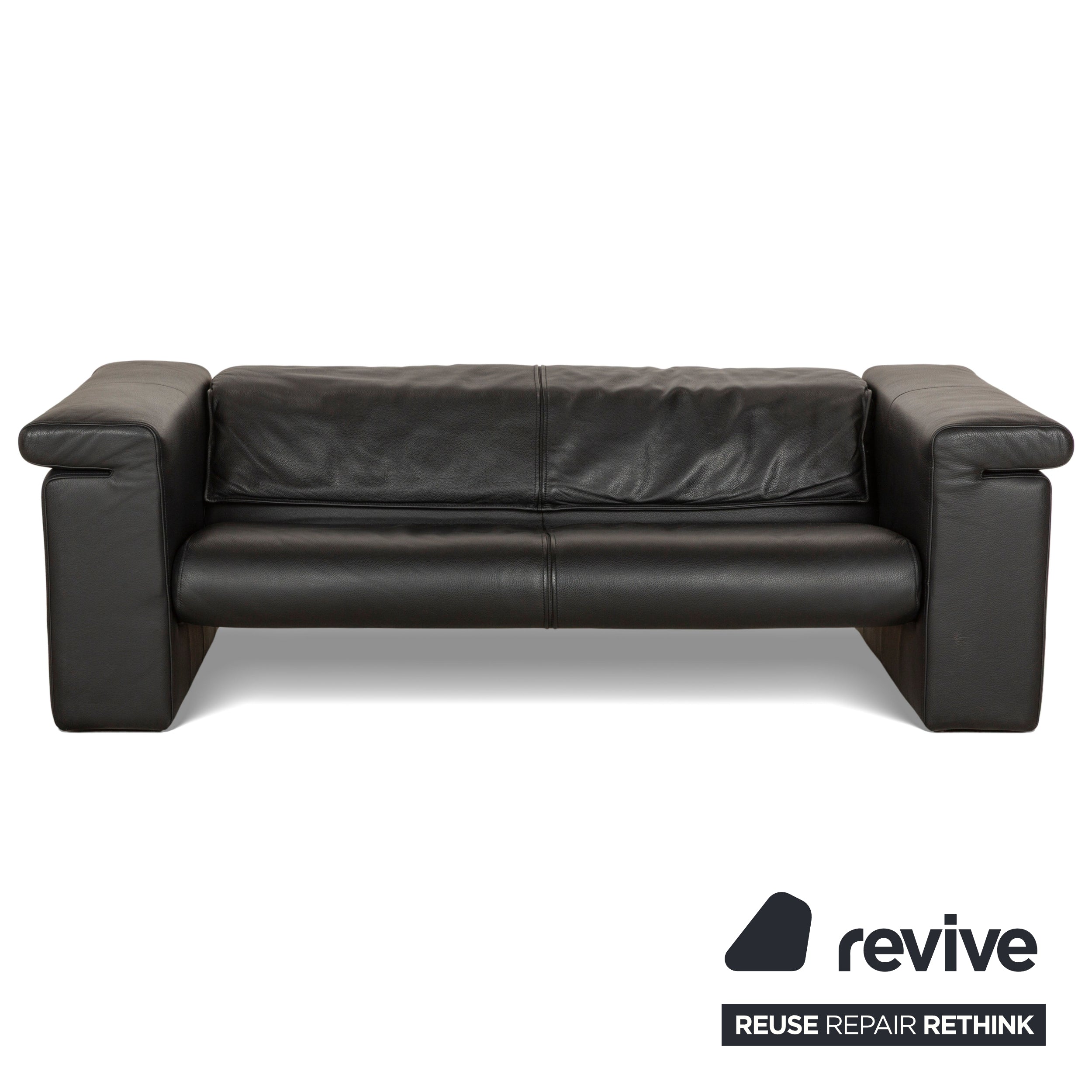 Rolf Benz 6800 Leder Dreisitzer + Zweisitzer Schwarz manuelle Funktion Sofa Couch