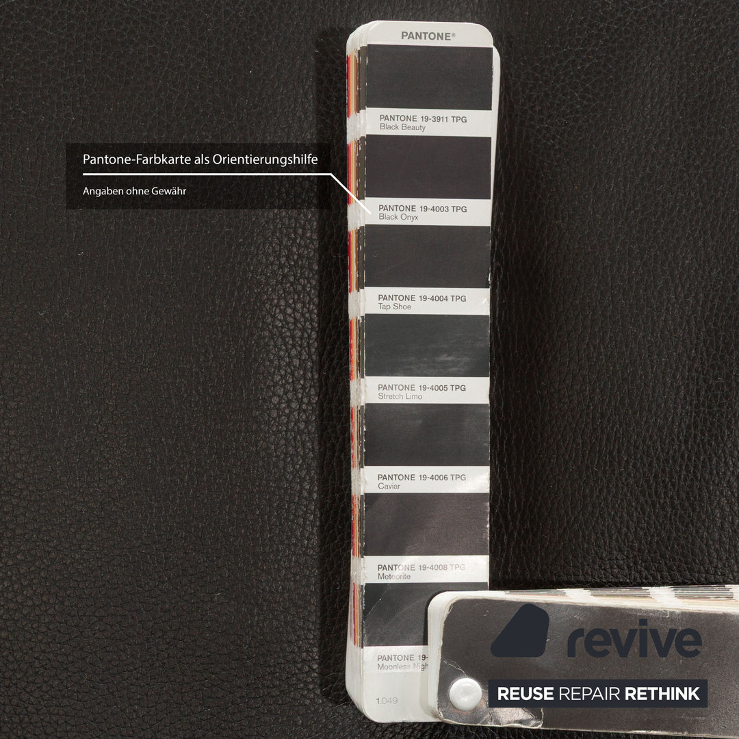 Rolf Benz 6800 Leather Three-seater + Two-seater Black manual function Sofa Couch