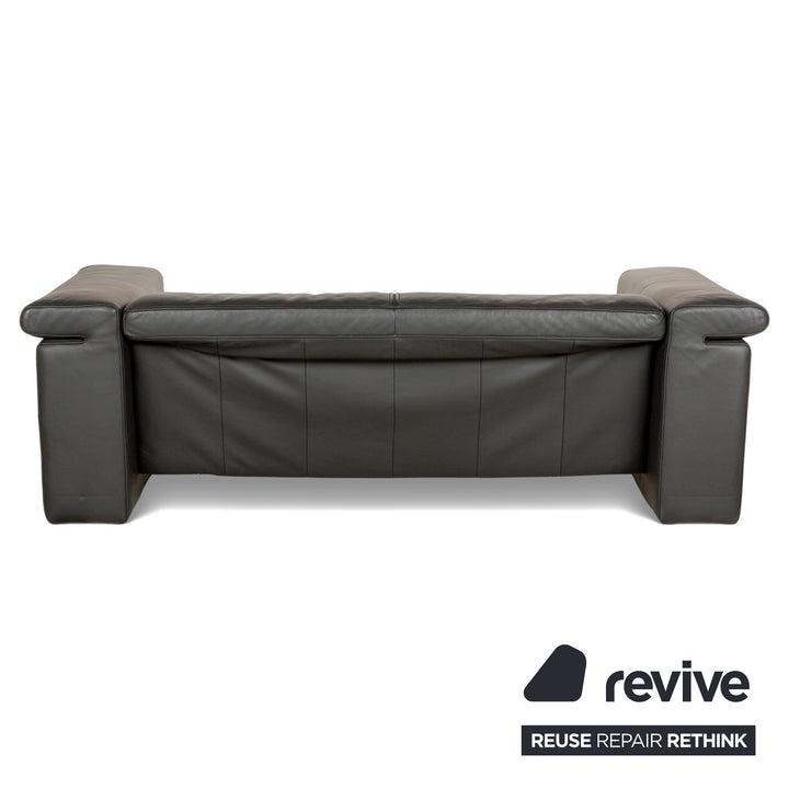 Rolf Benz 6800 Leather Three-seater + Two-seater Black manual function Sofa Couch