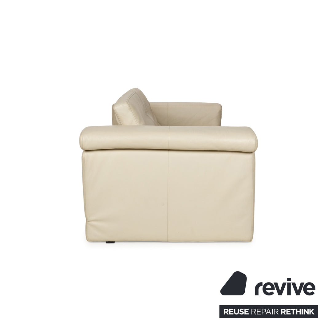 Rolf Benz 6800 Leder Dreisitzer Creme Sofa Couch