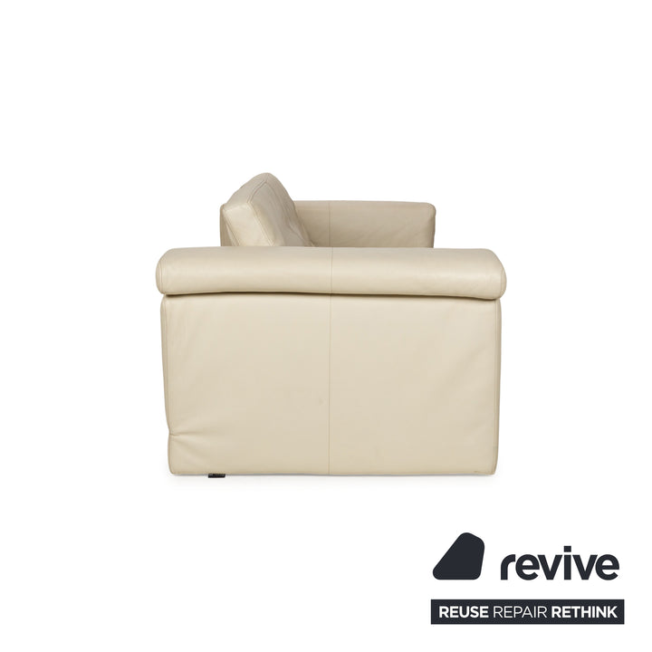 Rolf Benz 6800 Leder Dreisitzer Creme Sofa Couch