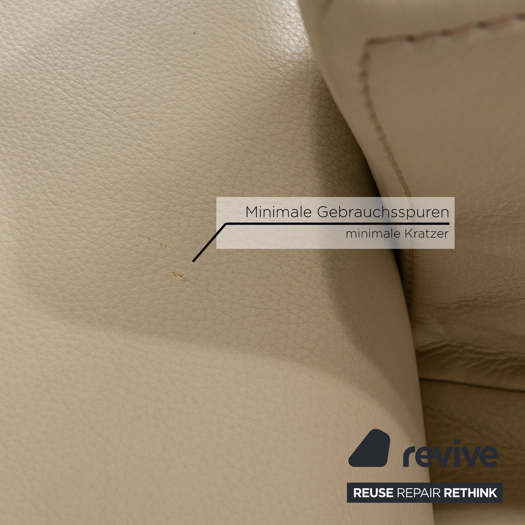 Rolf Benz 6800 Leder Dreisitzer Creme Sofa Couch