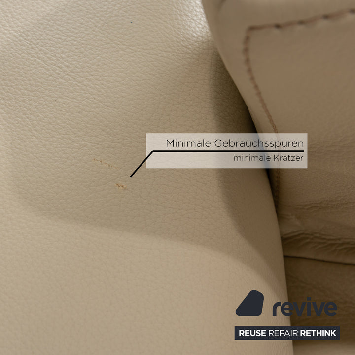 Rolf Benz 6800 Leder Dreisitzer Creme Sofa Couch
