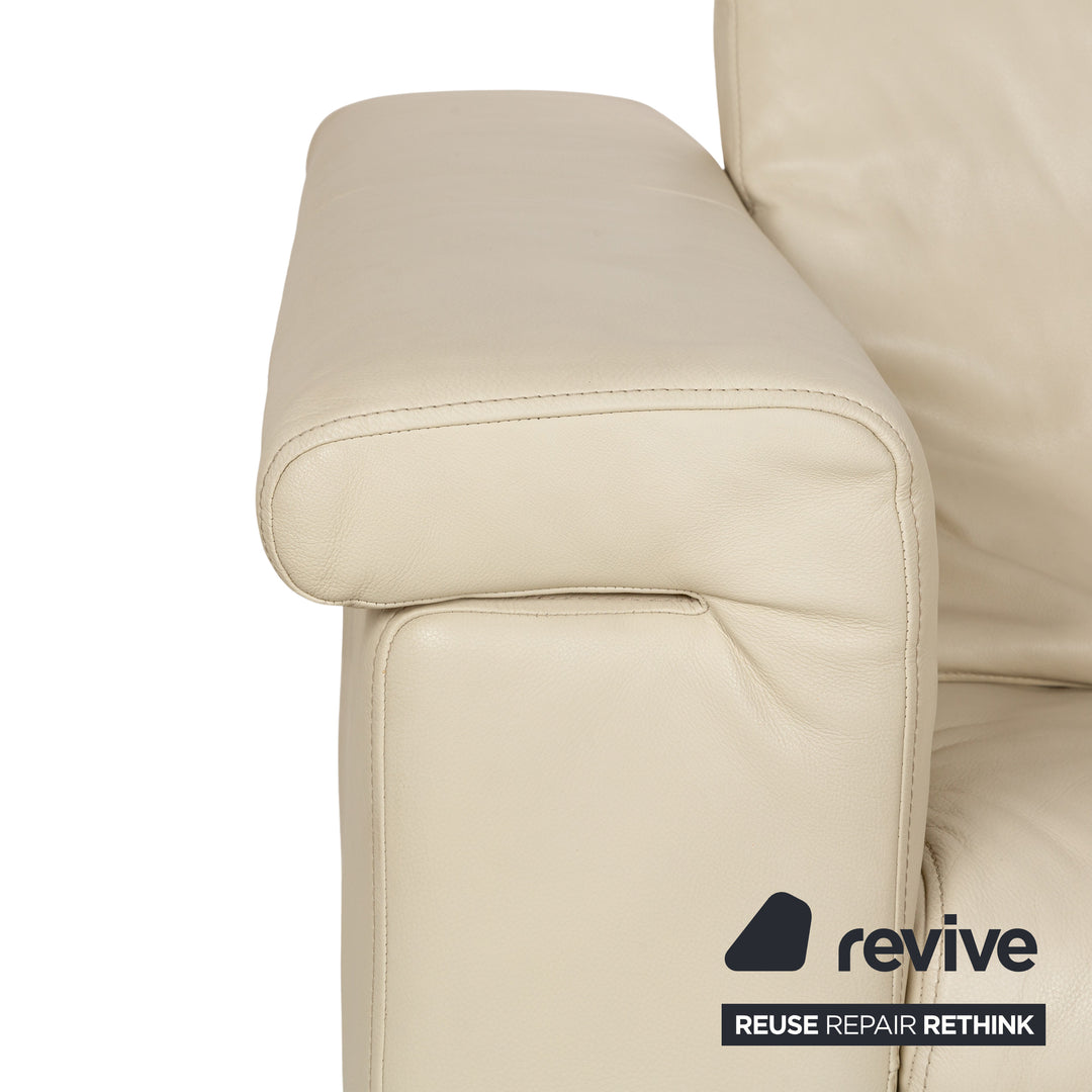 Rolf Benz 6800 Leder Dreisitzer Creme Sofa Couch