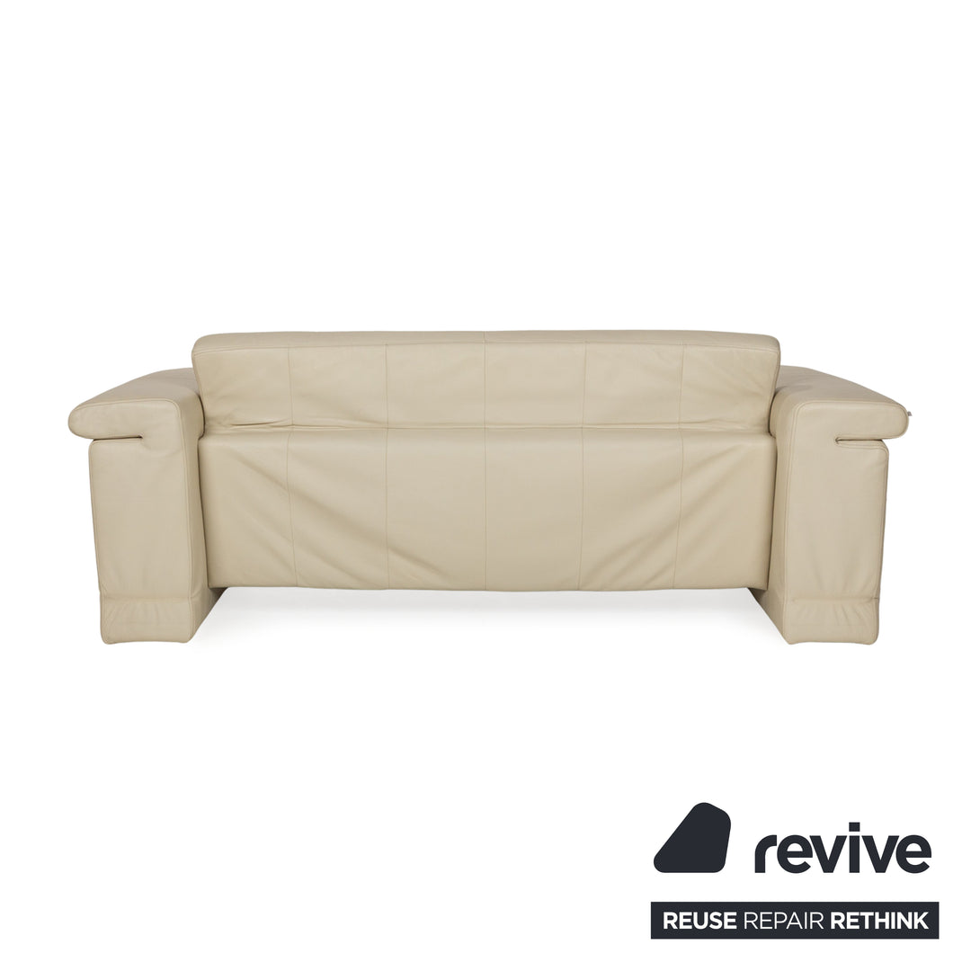 Rolf Benz 6800 Leder Dreisitzer Creme Sofa Couch