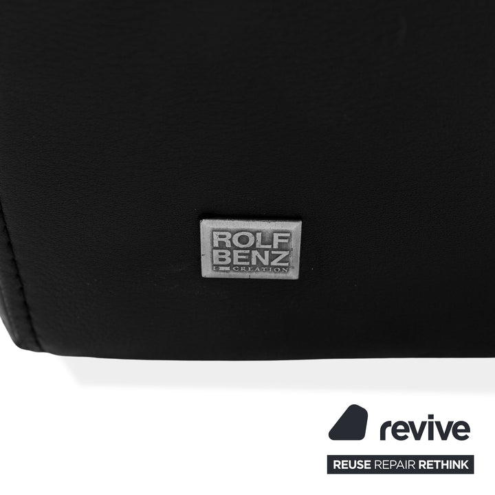 Rolf Benz 6800 Leather Two-Seater Black Sofa Couch