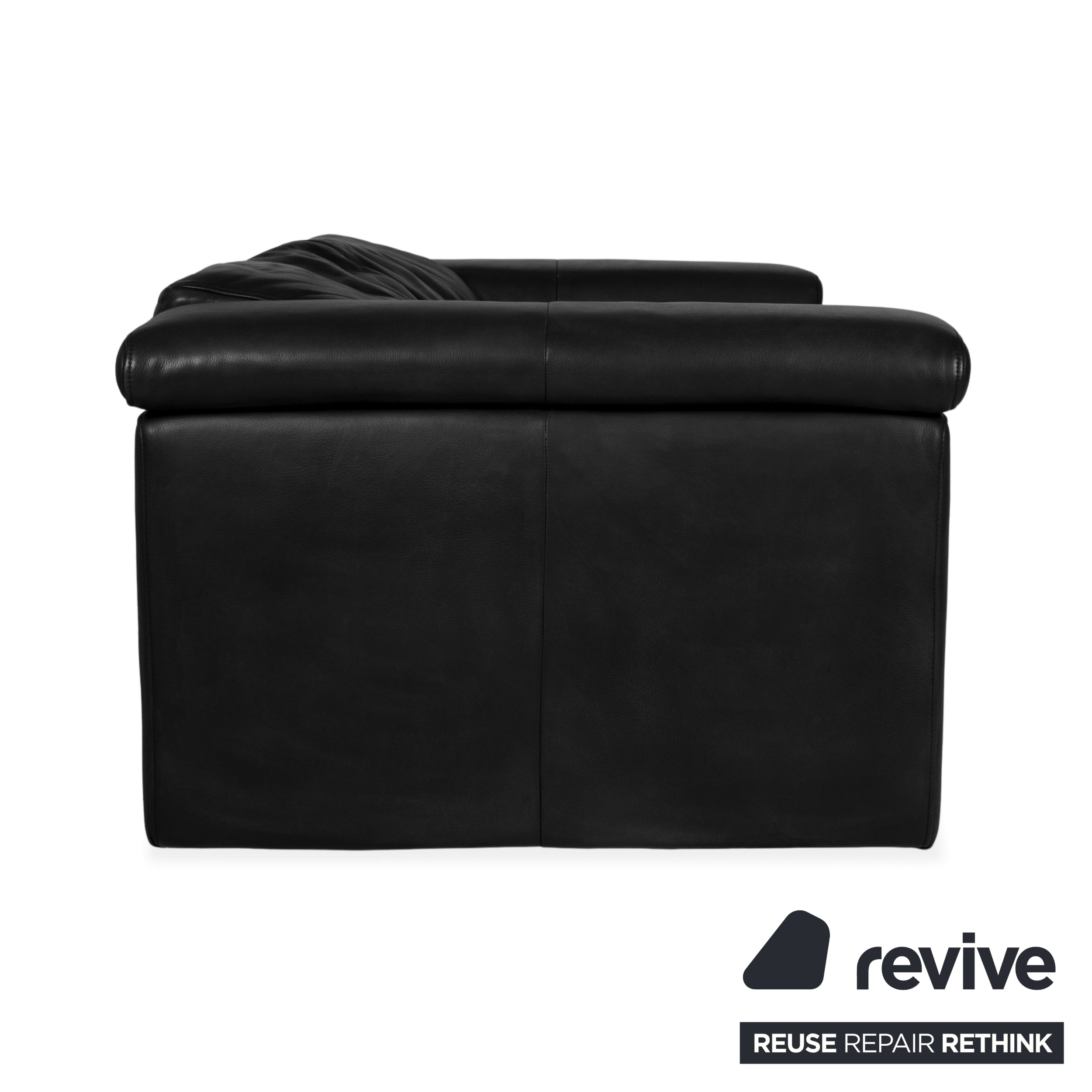 Canapé deux places en cuir noir Rolf Benz 6800