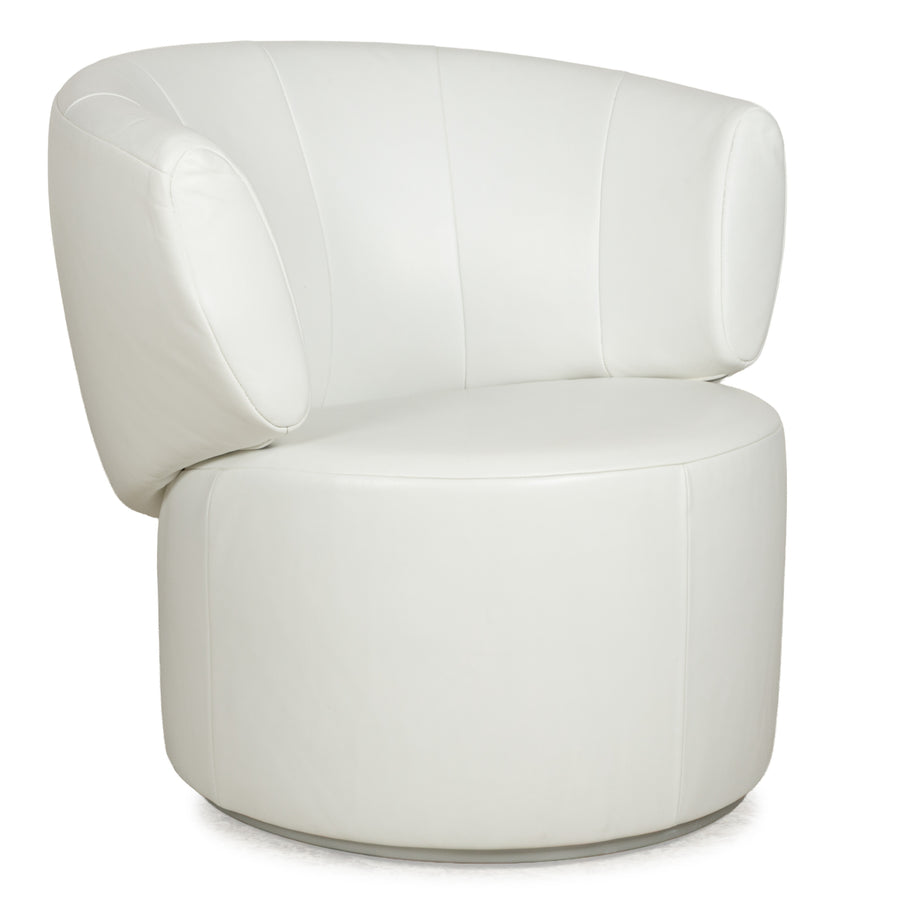 Rolf Benz 684 Leder Sessel Creme Weiß Drehfunktion
