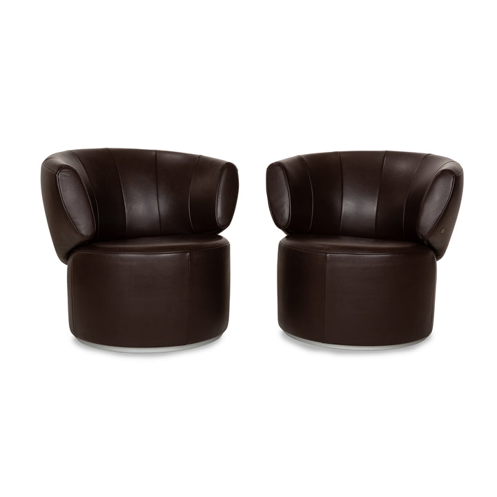 Ensemble de fauteuils en cuir Rolf Benz 684 marron