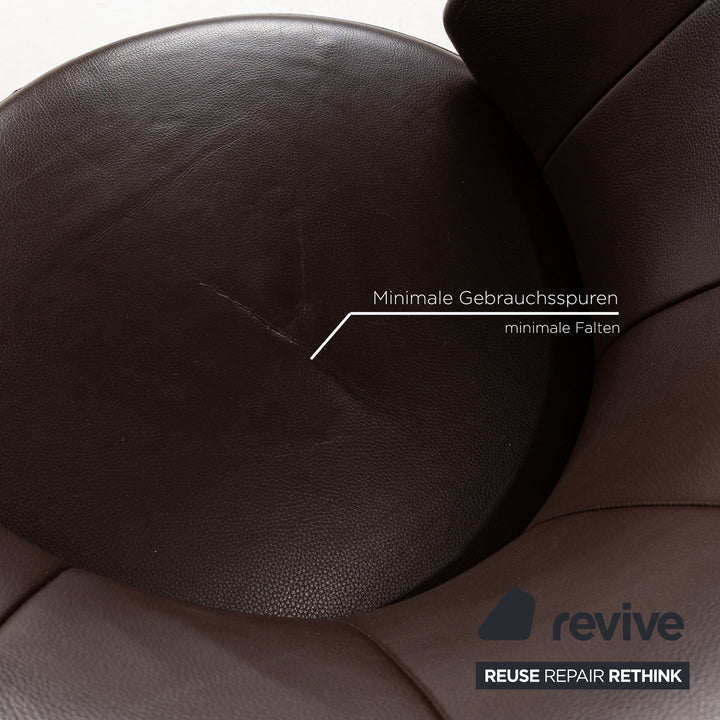 Ensemble de fauteuils en cuir Rolf Benz 684 marron