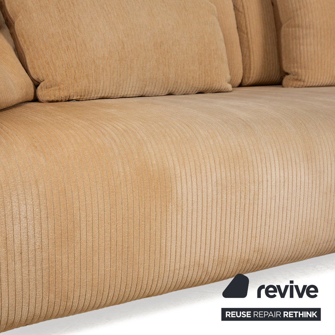 Rolf Benz 6900 Fabric Three Seater Beige Sofa Couch