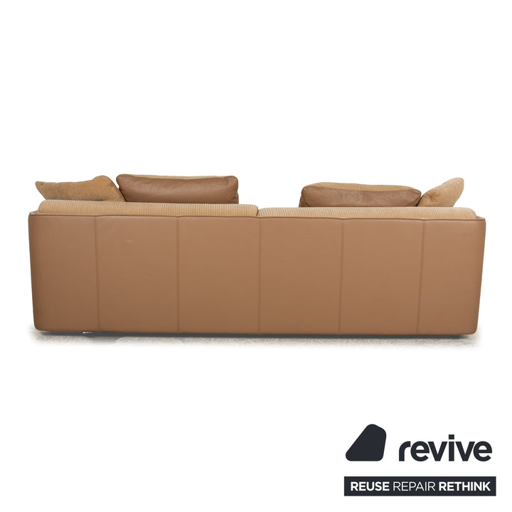 Rolf Benz 6900 Fabric Three Seater Beige Sofa Couch