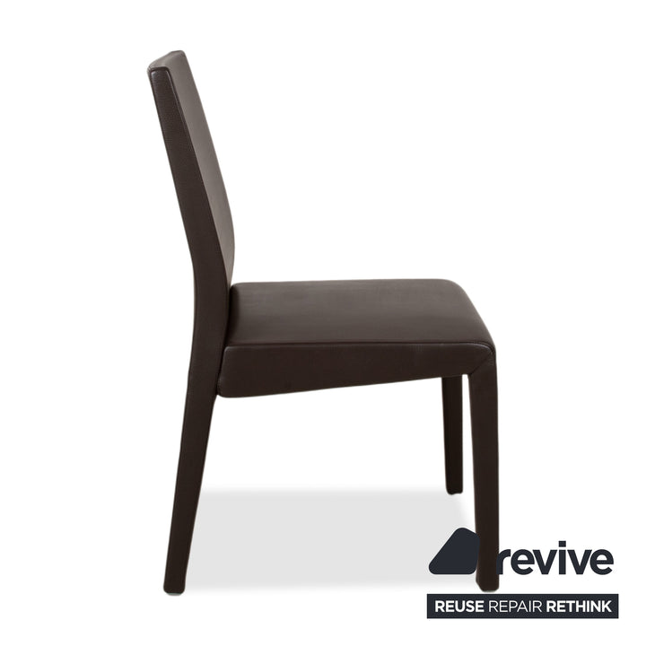Rolf Benz 6er Garnitur Stühle Leder Braun Mokka