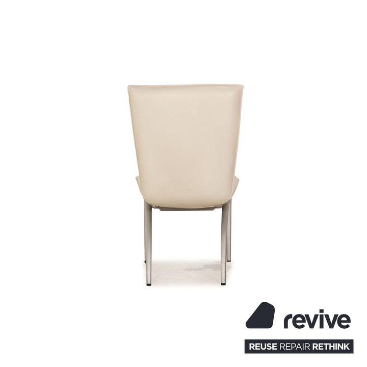 Chaise en cuir Rolf Benz 7000 gris clair gris