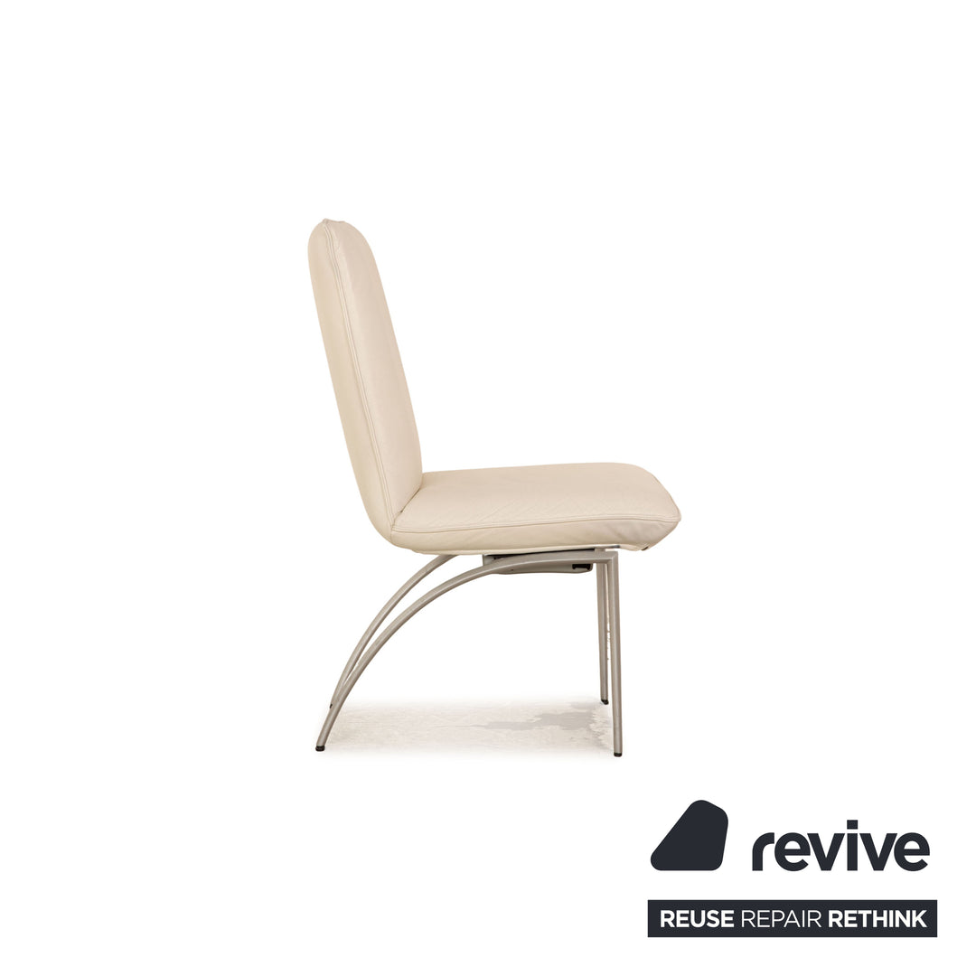 Chaise en cuir Rolf Benz 7000 gris clair gris