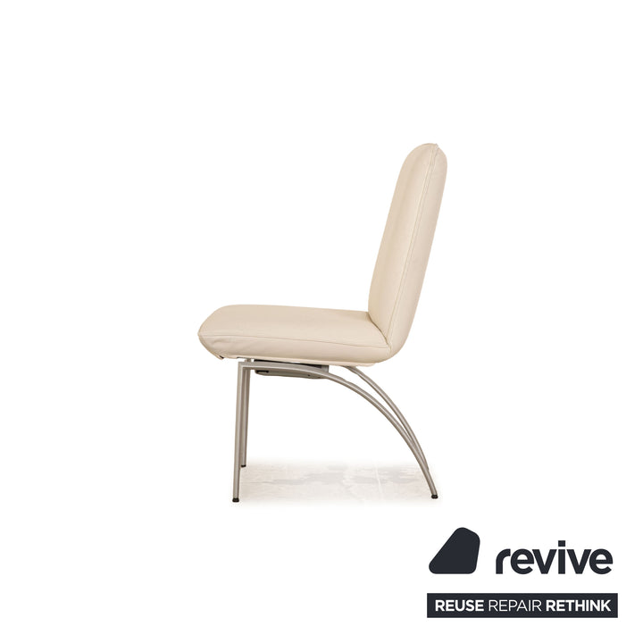 Chaise en cuir Rolf Benz 7000 gris clair gris