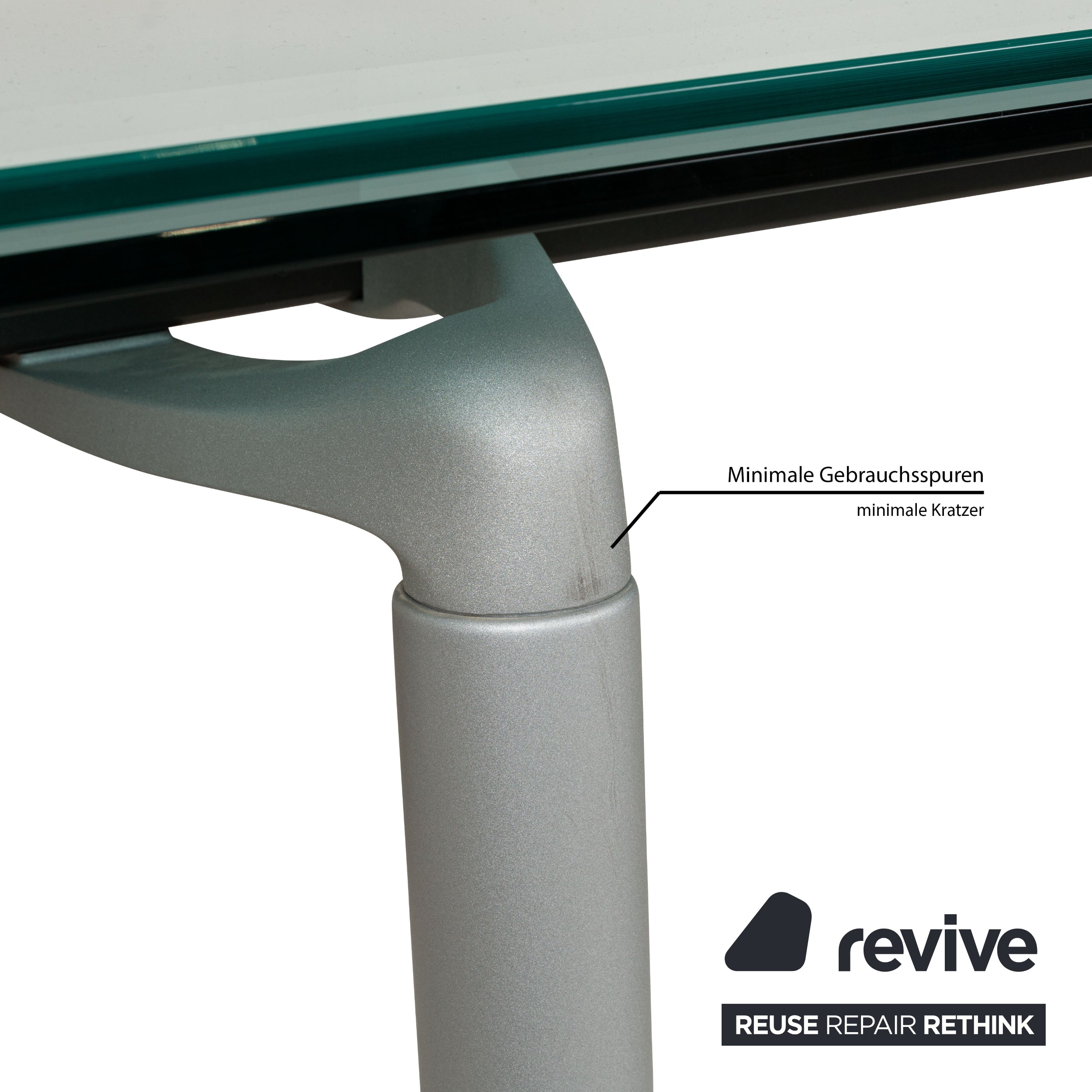 Rolf Benz 8170 Glas Silber Esstisch Ausziehfunktion