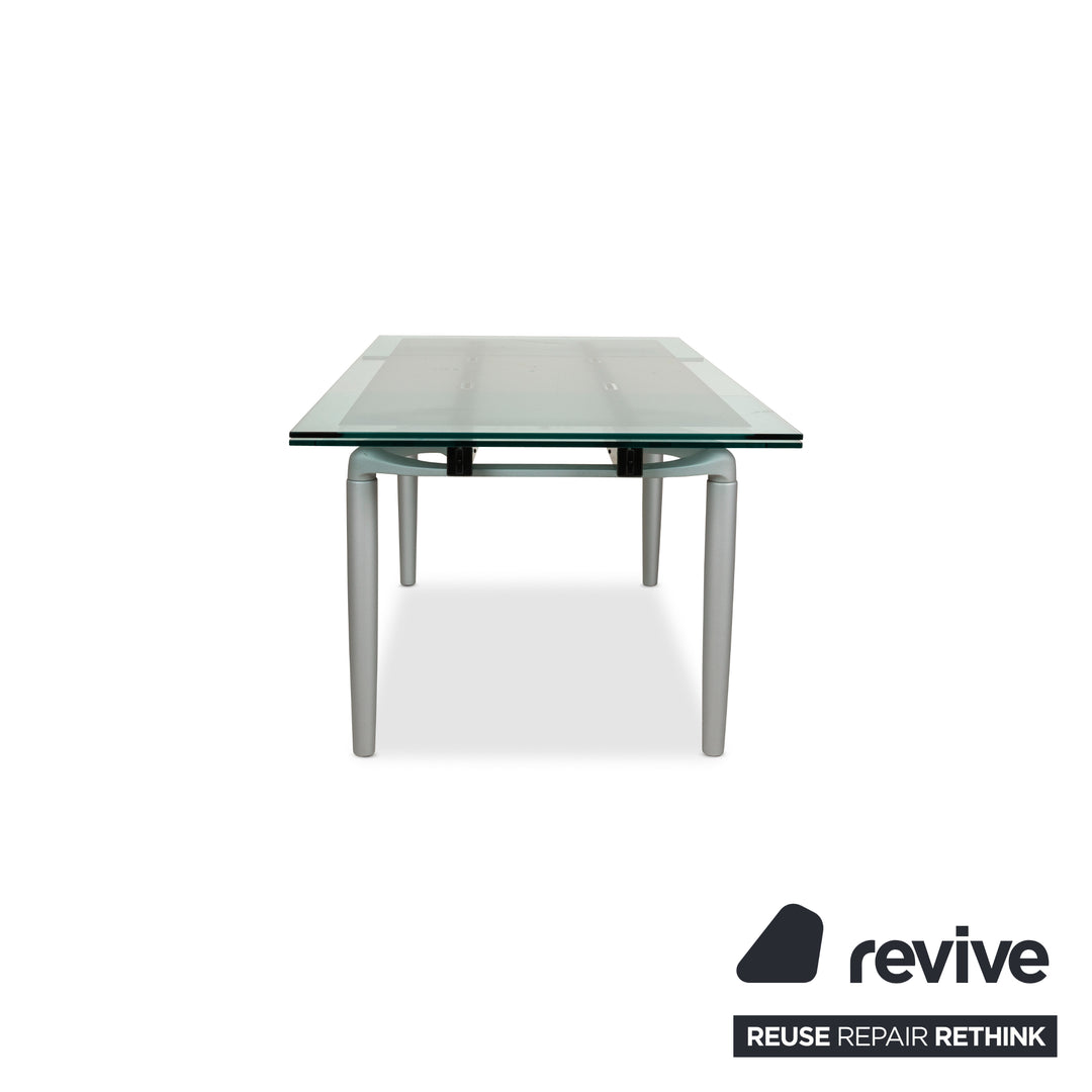 Rolf Benz 8170 table à manger en verre argenté avec fonction extensible