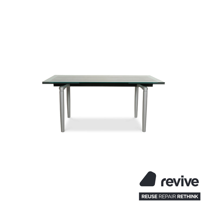 Rolf Benz 8170 table à manger en verre argenté avec fonction extensible