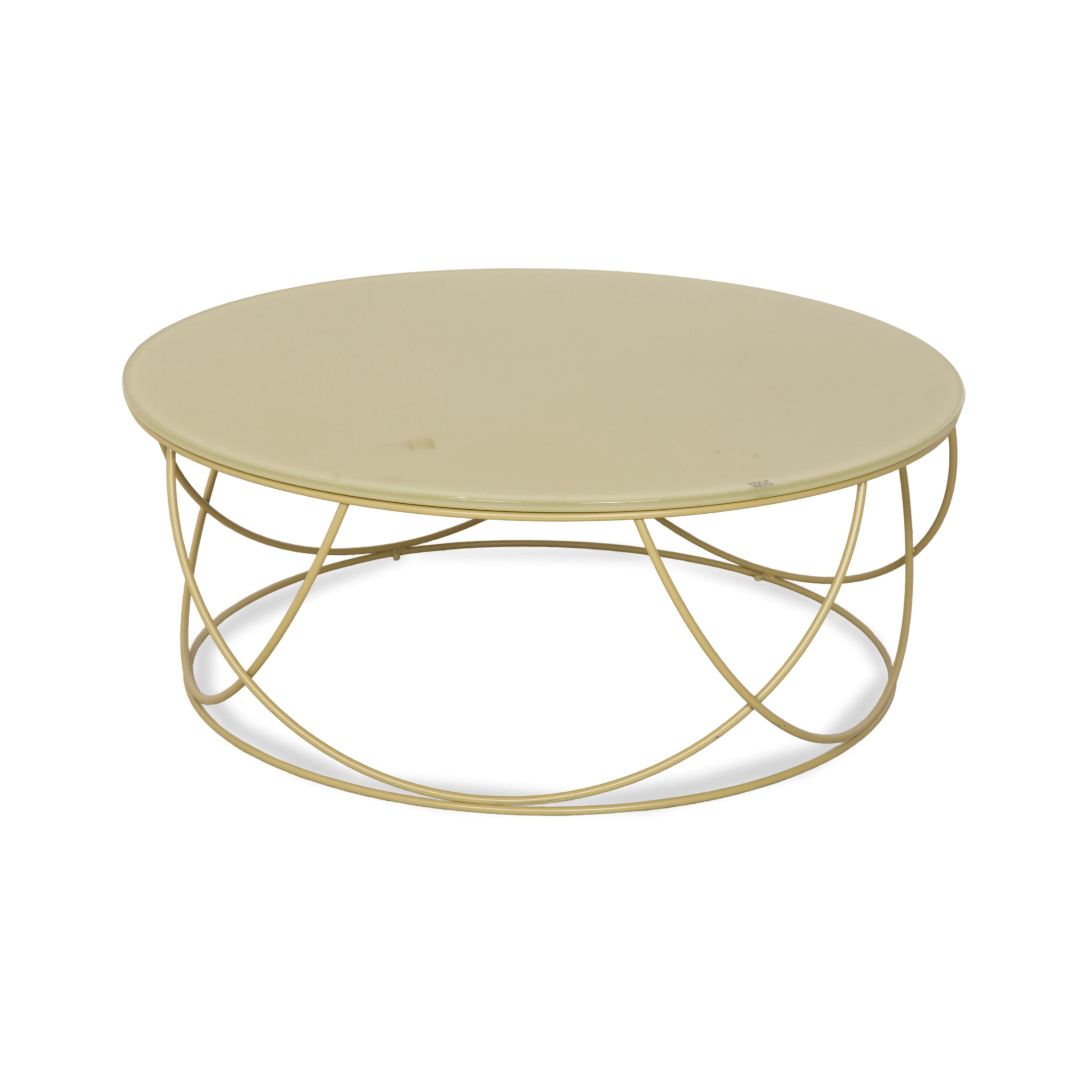 Table basse en verre vert olive Rolf Benz 8770 80 cm