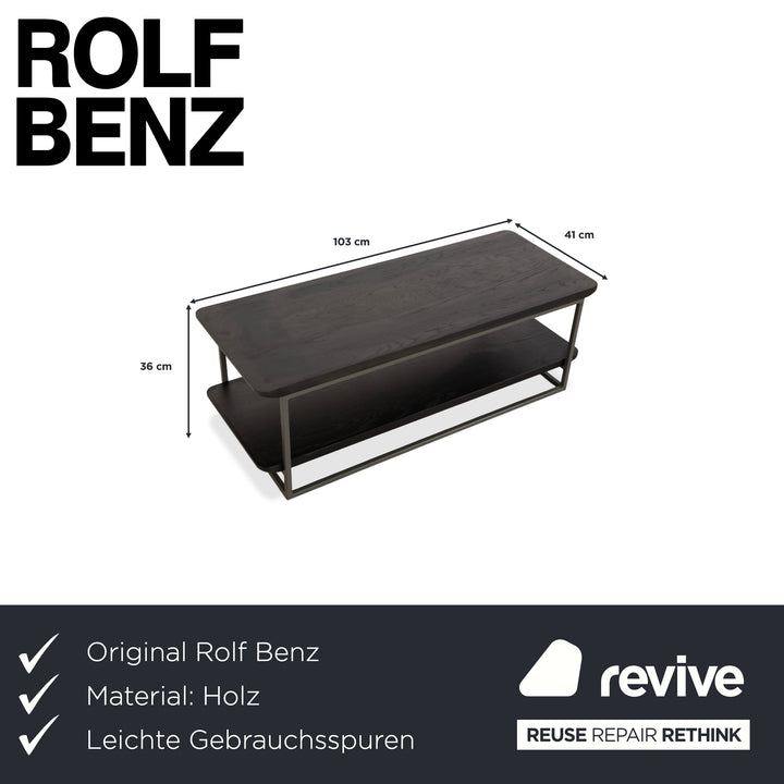 Rolf Benz 987 Coffee Table, Wood and Metal, Side Table, Black and Dark Brown