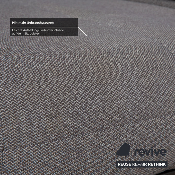 Rolf Benz Agio 342 fabric two-seater grey manual function sofa couch