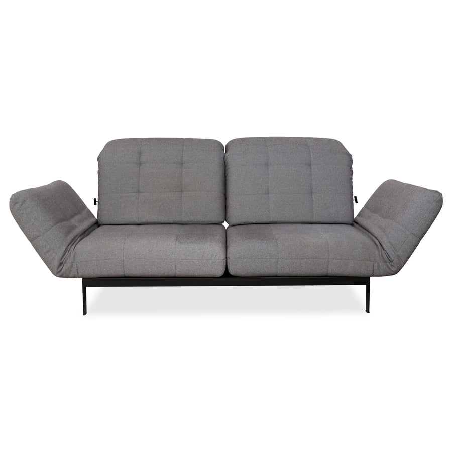 Rolf Benz Agio 342 fabric two-seater grey manual function sofa couch