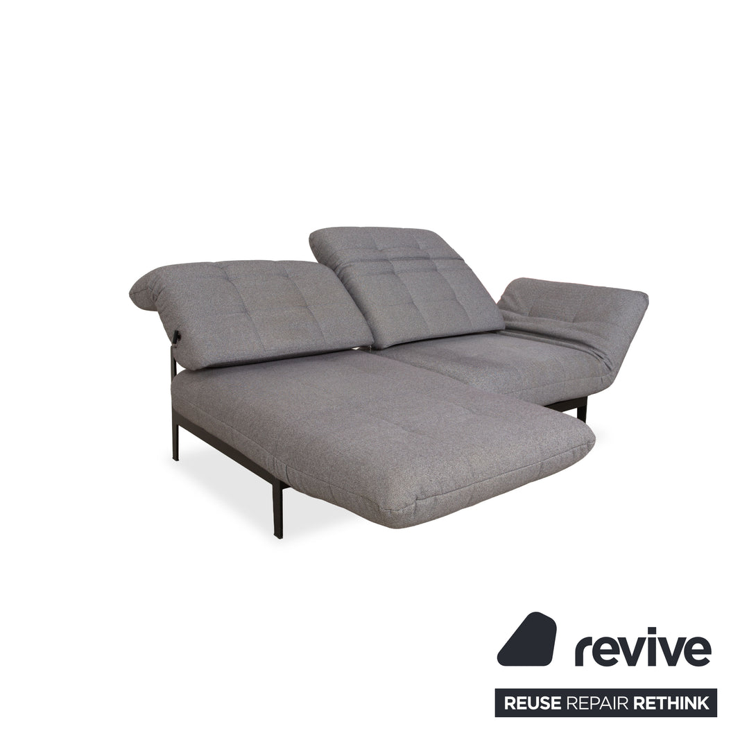 Rolf Benz Agio 342 fabric two-seater grey manual function sofa couch