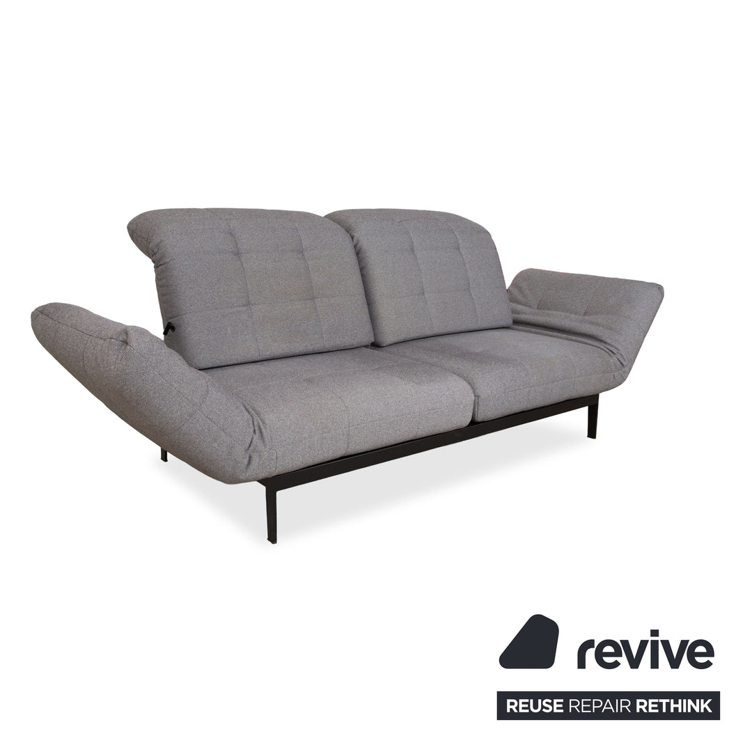 Rolf Benz Agio 342 fabric two-seater grey manual function sofa couch