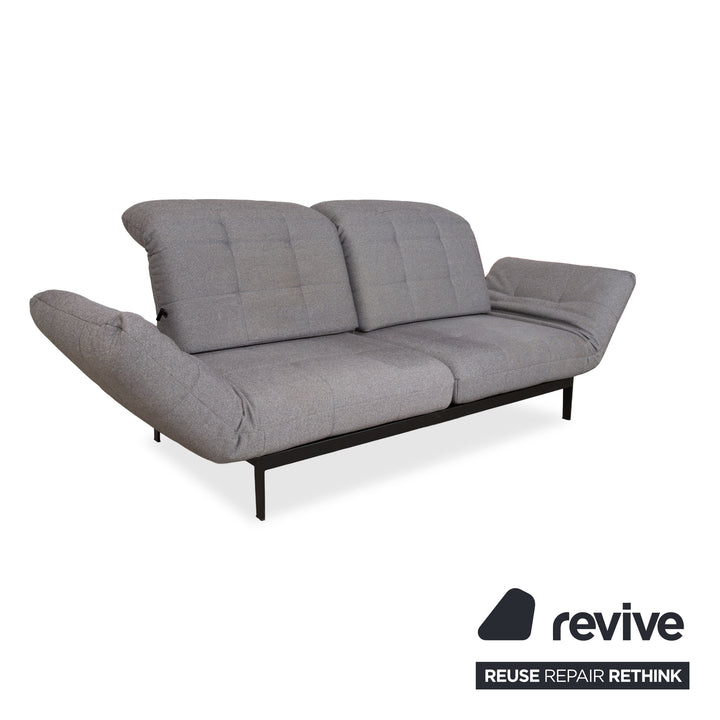 Rolf Benz Agio 342 fabric two-seater grey manual function sofa couch
