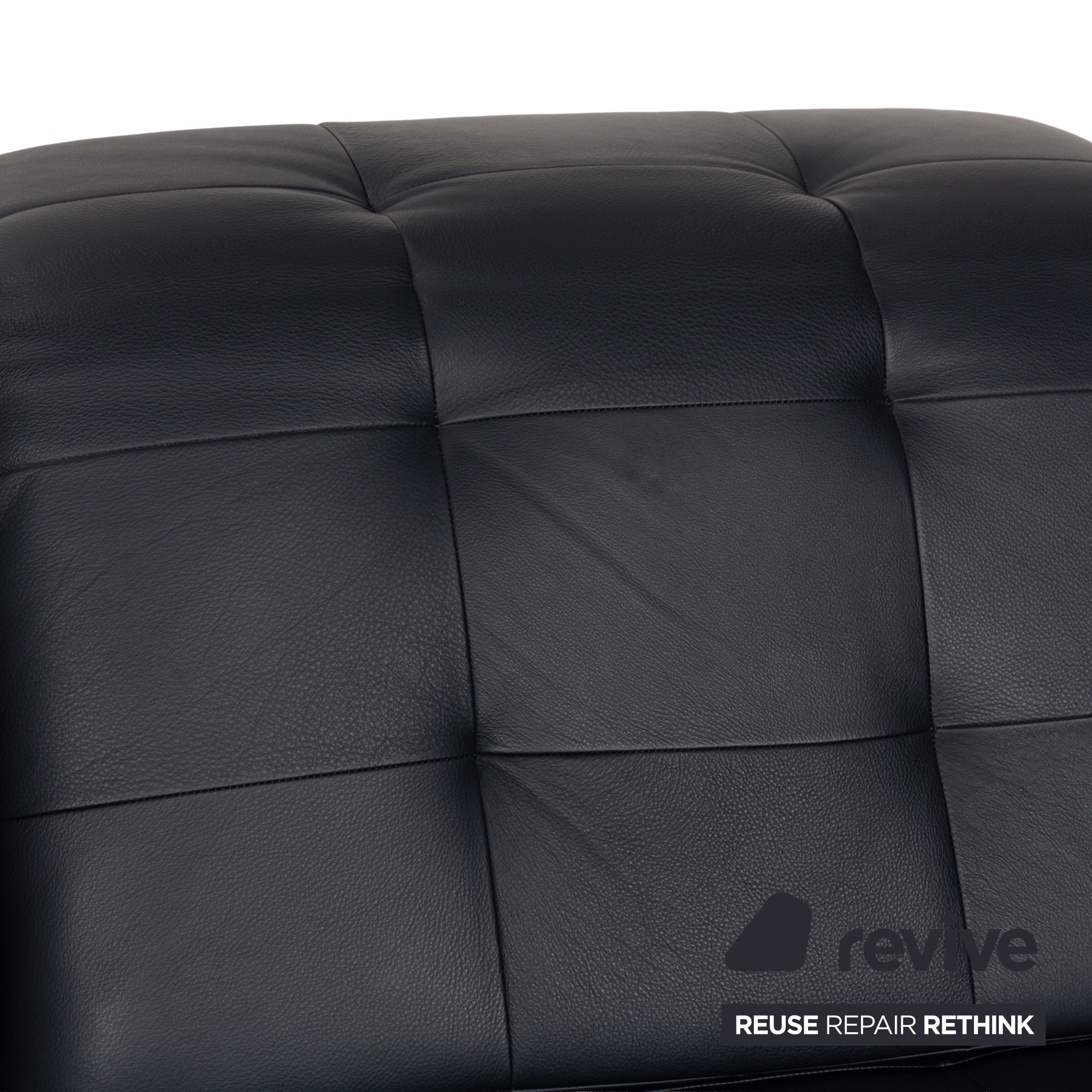 Rolf Benz Agio Leder Zweisitzer Blau Relax Sofa manuelle Funktion Couch Dunkelblau Chrom