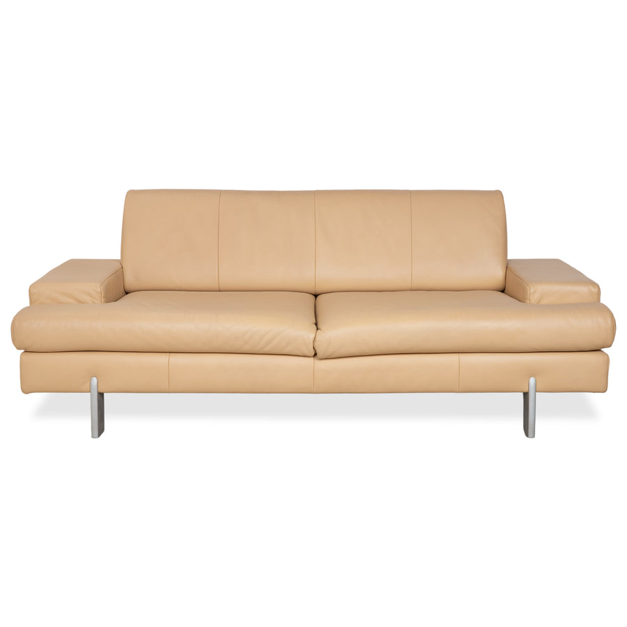 Canapé Rolf Benz AK 644 trois places en cuir, crème/beige