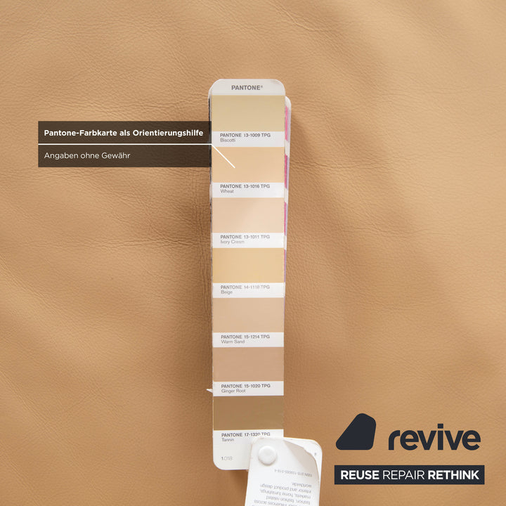 Canapé Rolf Benz AK 644 trois places en cuir, crème/beige