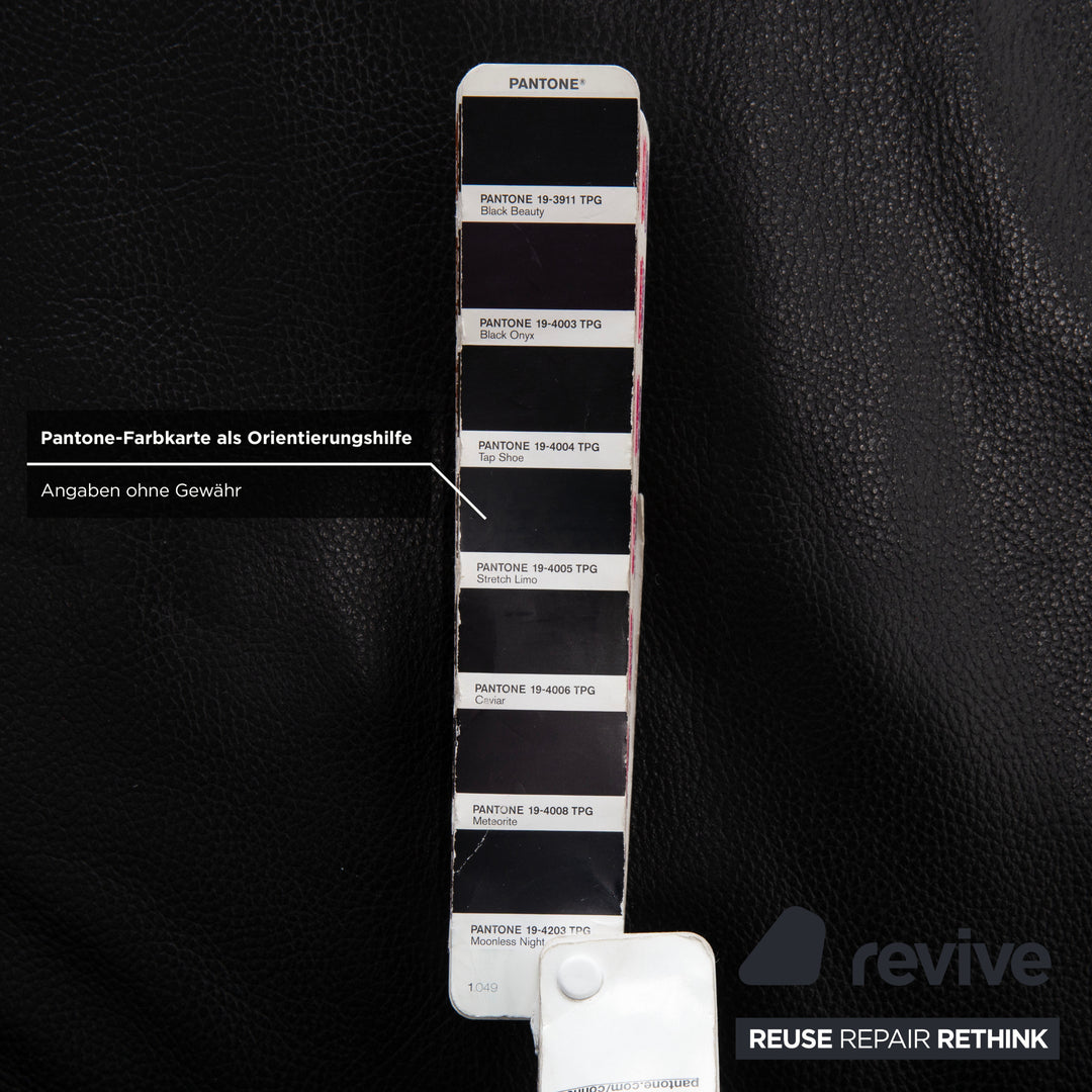 Rolf Benz AK 644 Dreisitzer Leder Sofa Schwarz Couch