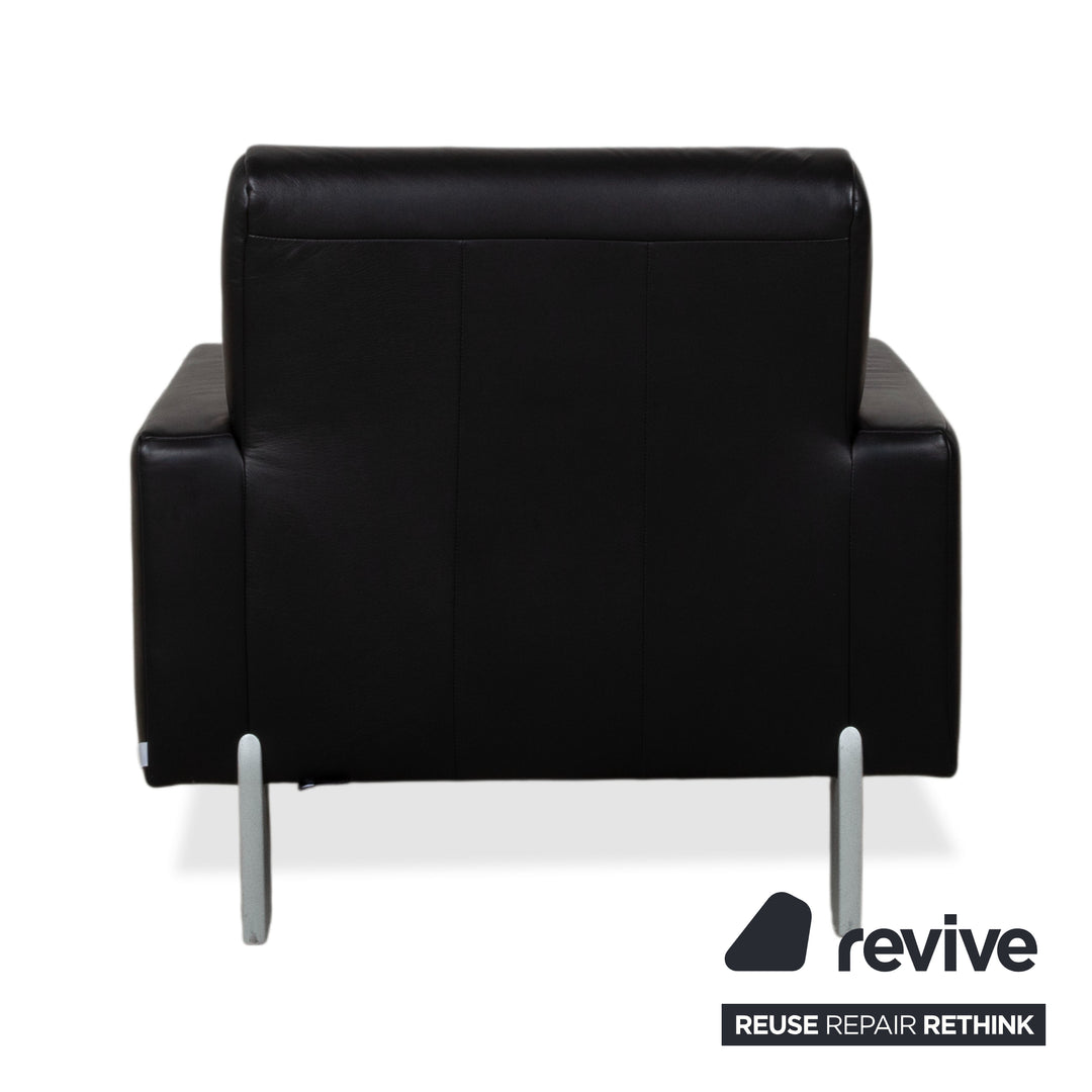 Rolf Benz AK 644 Garnitur Leder 2x Sessel Schwarz
