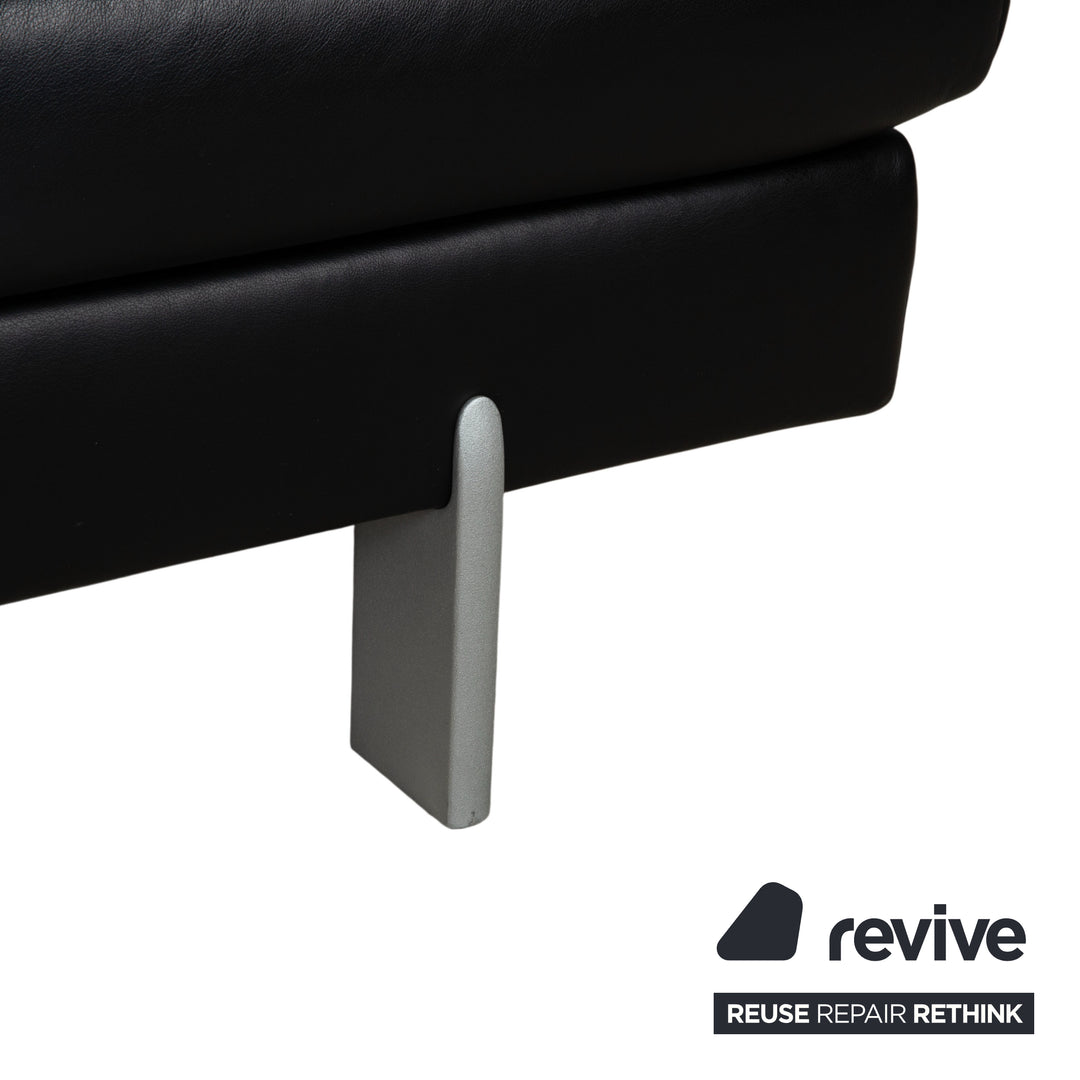 Rolf Benz AK 644 Garnitur Leder Dreisitzer Sessel Schwarz Sofa Couch