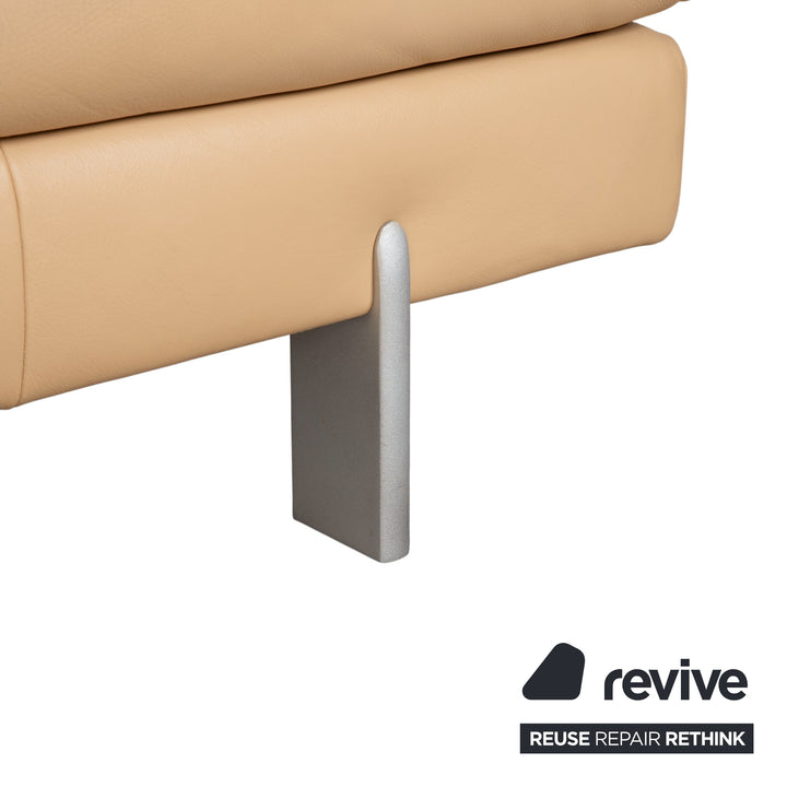 Rolf Benz AK 644 Garnitur Zweisitzer Dreisitzer Leder Sofa Creme Beige Couch