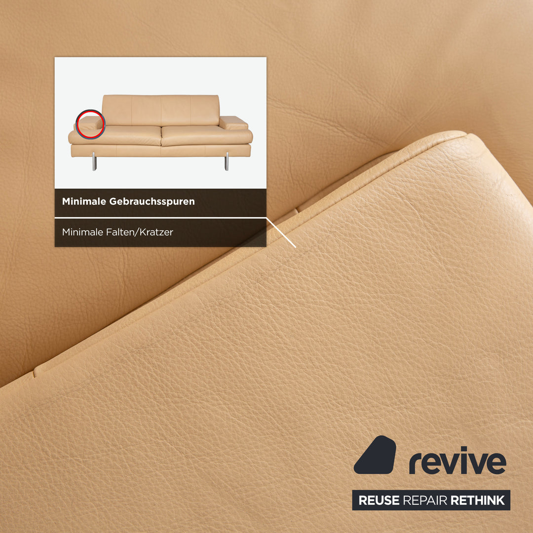 Rolf Benz AK 644 Garnitur Zweisitzer Dreisitzer Leder Sofa Creme Beige Couch