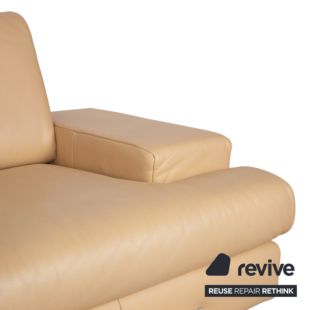 Rolf Benz AK 644 Garnitur Zweisitzer Dreisitzer Leder Sofa Creme Beige Couch