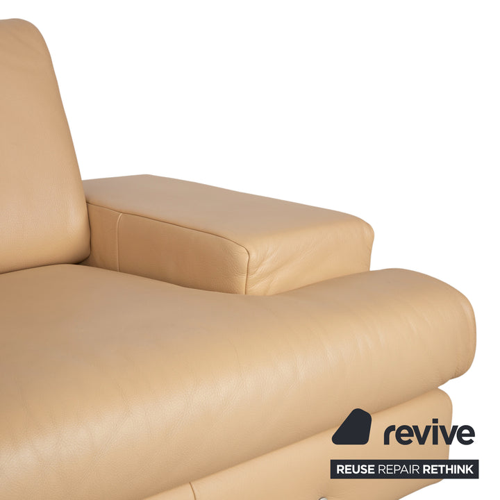 Rolf Benz AK 644 Garnitur Zweisitzer Dreisitzer Leder Sofa Creme Beige Couch