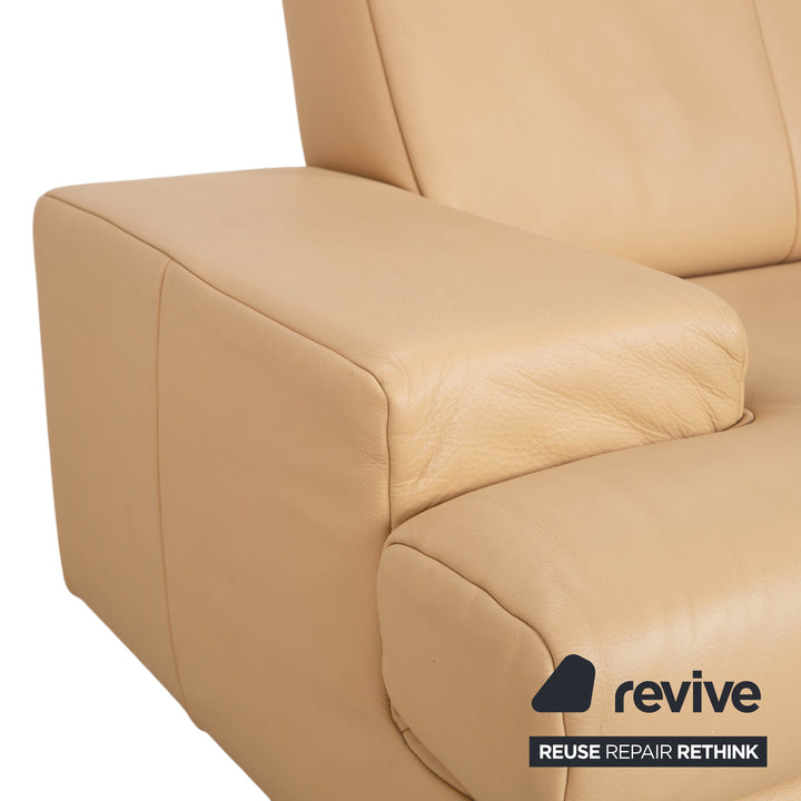 Rolf Benz AK 644 Ensemble canapé deux places et trois places en cuir crème beige