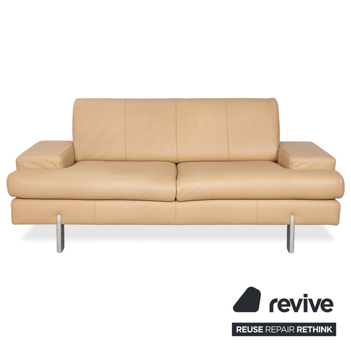 Rolf Benz AK 644 Garnitur Zweisitzer Dreisitzer Leder Sofa Creme Beige Couch
