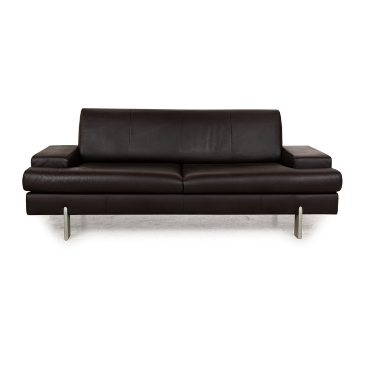 Rolf Benz AK 644 Leather Three-Seater Brown Sofa Couch